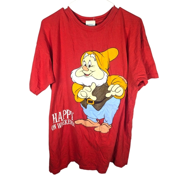 Vintage Walt Disney Snow White & The Seven Dwarves Happy Dwarf Sleep Shirt OS - Picture 1 of 7